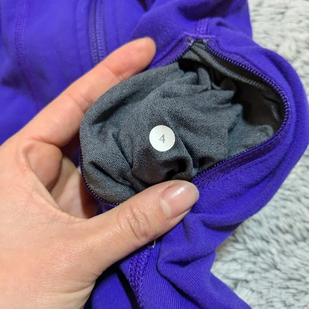 Lululemon Purple Jacket Asana Berry Full Zip Long Size 4 Define Jacket - Picture 7 of 8